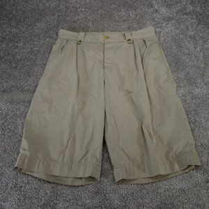 Burberry Shorts Mens 34 Khaki Golf Pleated Baggy Preppy